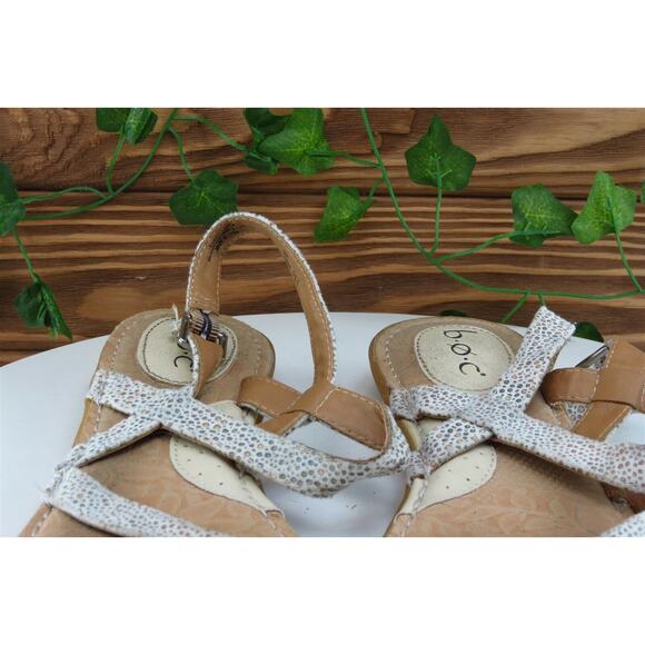 Born concept Sz 9 M Brown Strappy Fabric Women Sandals - Picture 3 of 7